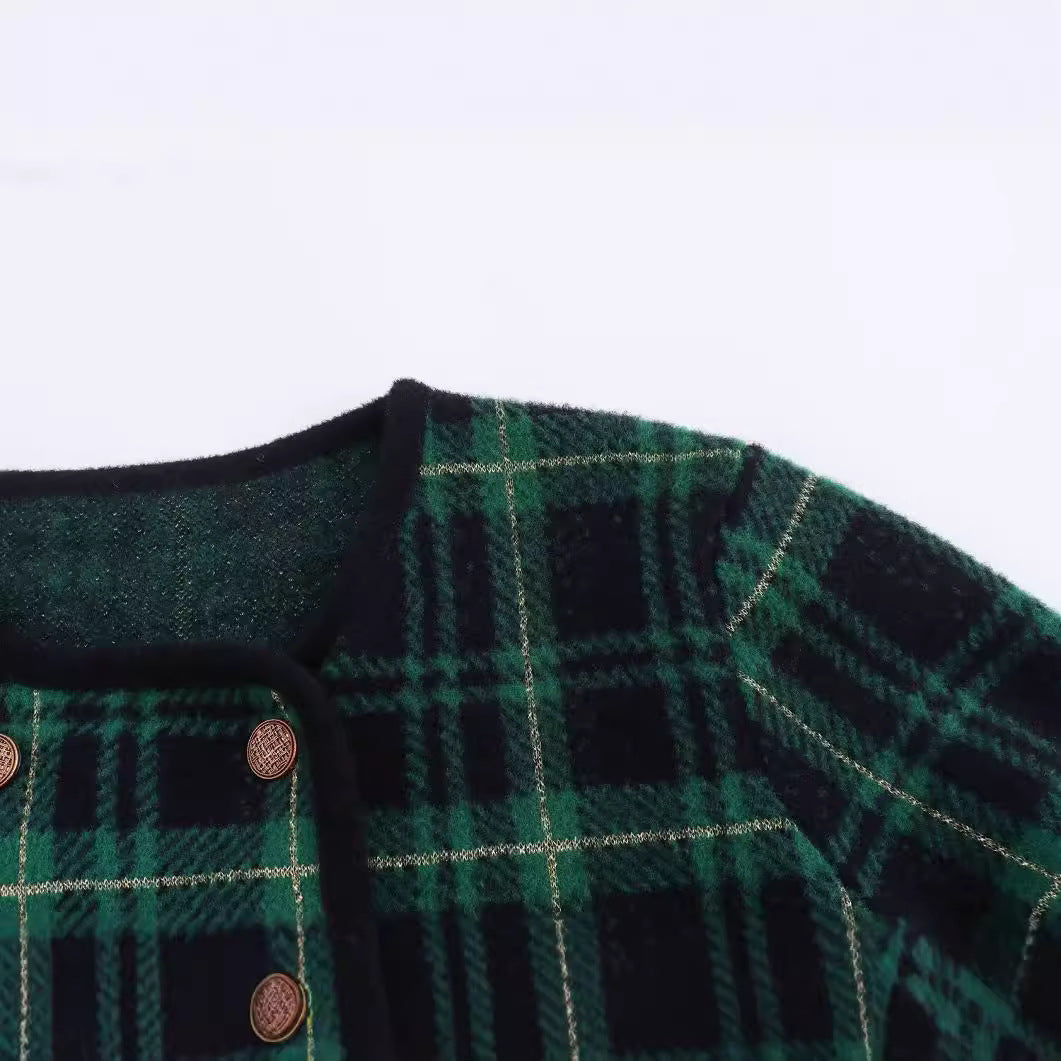American High Street Letter Plaid Long Sleeve Shirt Retro Men's Spring Autumn Loose Casual Checkered Shirt Collar Trendy