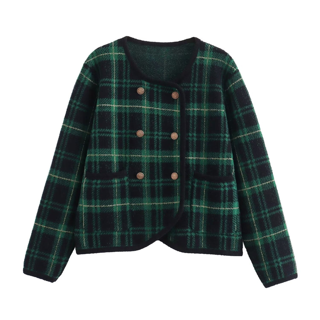 American High Street Letter Plaid Long Sleeve Shirt Retro Men's Spring Autumn Loose Casual Checkered Shirt Collar Trendy