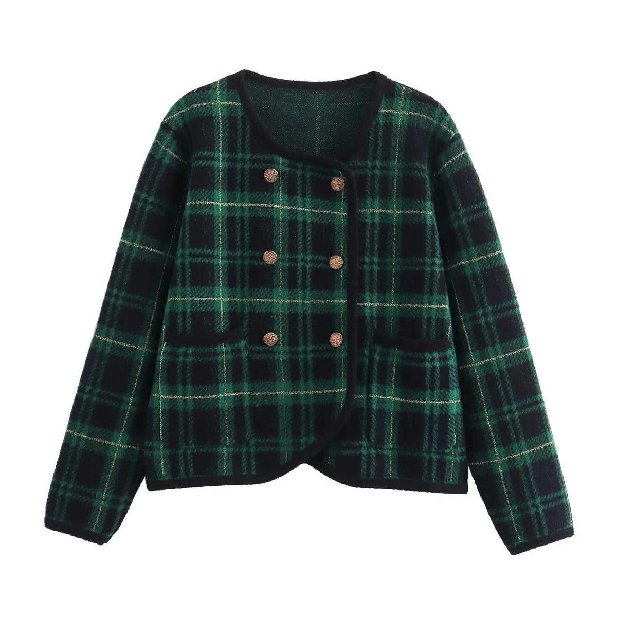 American High Street Letter Plaid Long Sleeve Shirt Retro Men's Spring Autumn Loose Casual Checkered Shirt Collar Trendy
