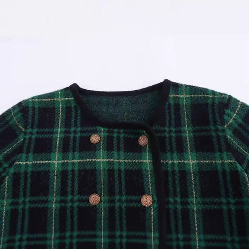 American High Street Letter Plaid Long Sleeve Shirt Retro Men's Spring Autumn Loose Casual Checkered Shirt Collar Trendy
